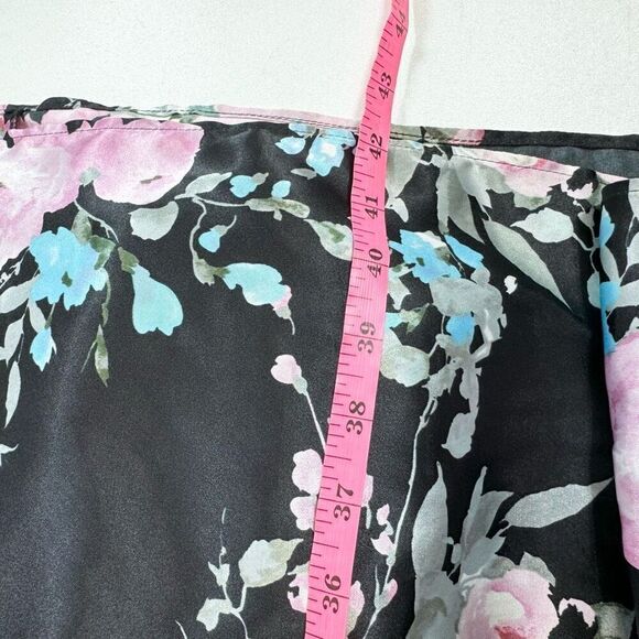 Blondie Nites by Stacy Sklar Skirt Women 1 Black Floral Print Midi A-Line Clean - Picture 2 of 9